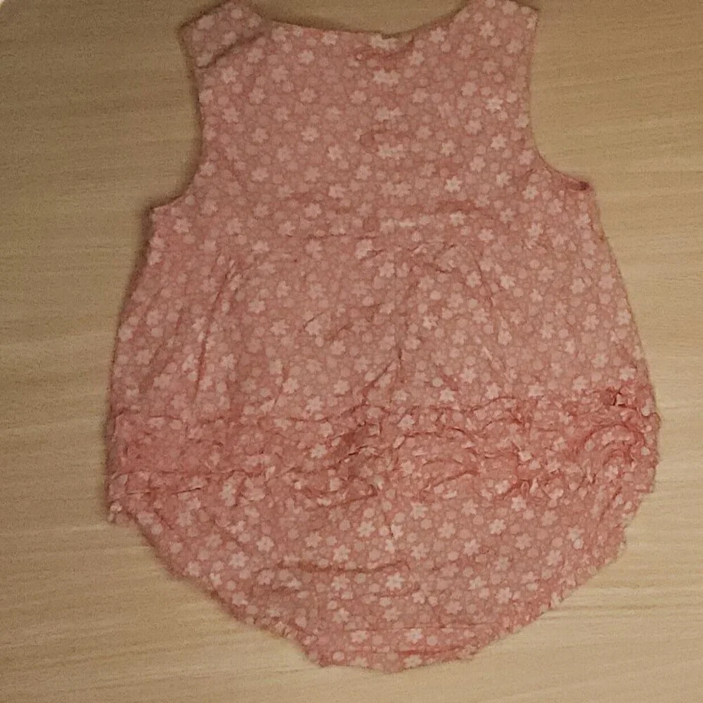 Gymboree Infant Girl's Orange Floral Sleeveless Romper 3-6 Months